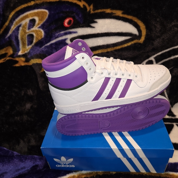 SOLD!! Mens Adidas Top Ten White/Active Purple Size 13 - Picture 5 of 10